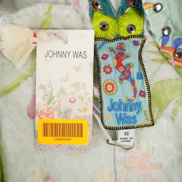 Johnny Was Eva V-Neck Sleeveless Dress in Kayla Green Multicolor Size XS - NWT - Picture 6 of 8